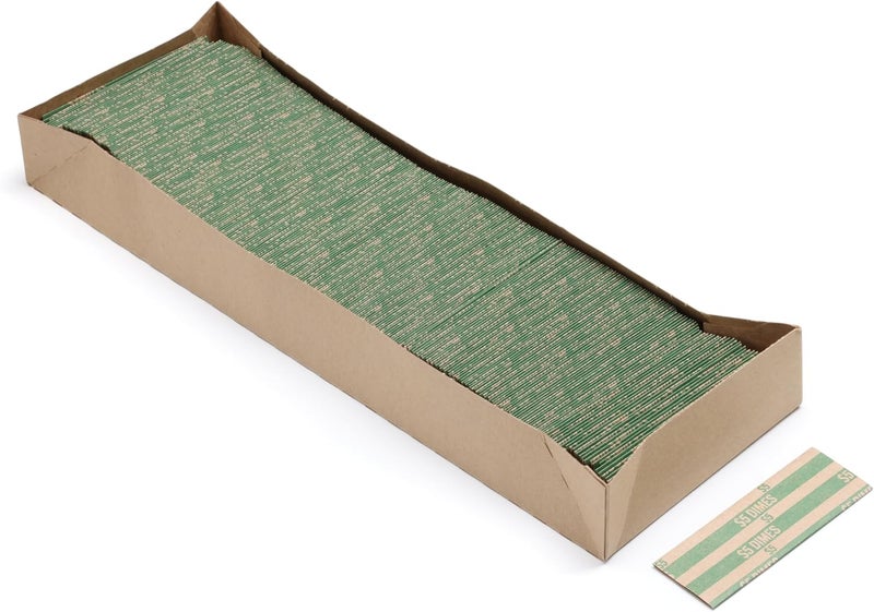 Huron Flat Coin Wrapper, Dime Rolls $5 Green (250 pcs) - Image 2